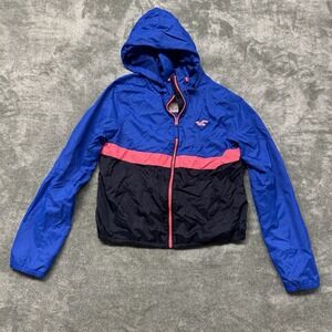 Hollister Colorblock Windbreaker Womens Size Large Hideaway Hood